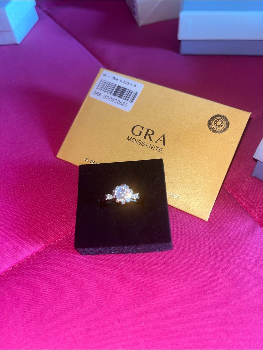 Sparkling White 925 Sterling Silver Cluster Ring With 2k Moissanite Stones